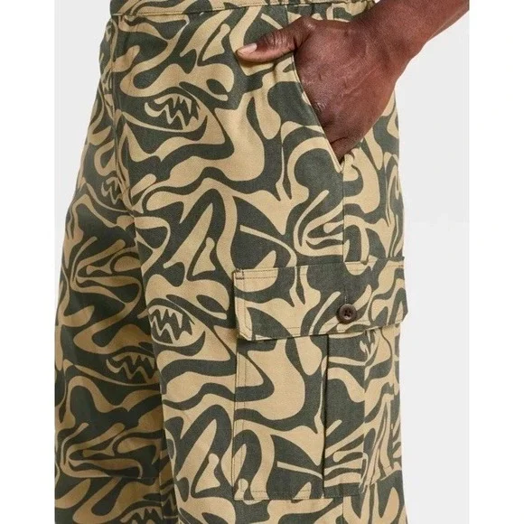 Black History Month Adult Mid-Rise Straight Leg Cargo Pants - Dark Green Size XL - Picture 3 of 6